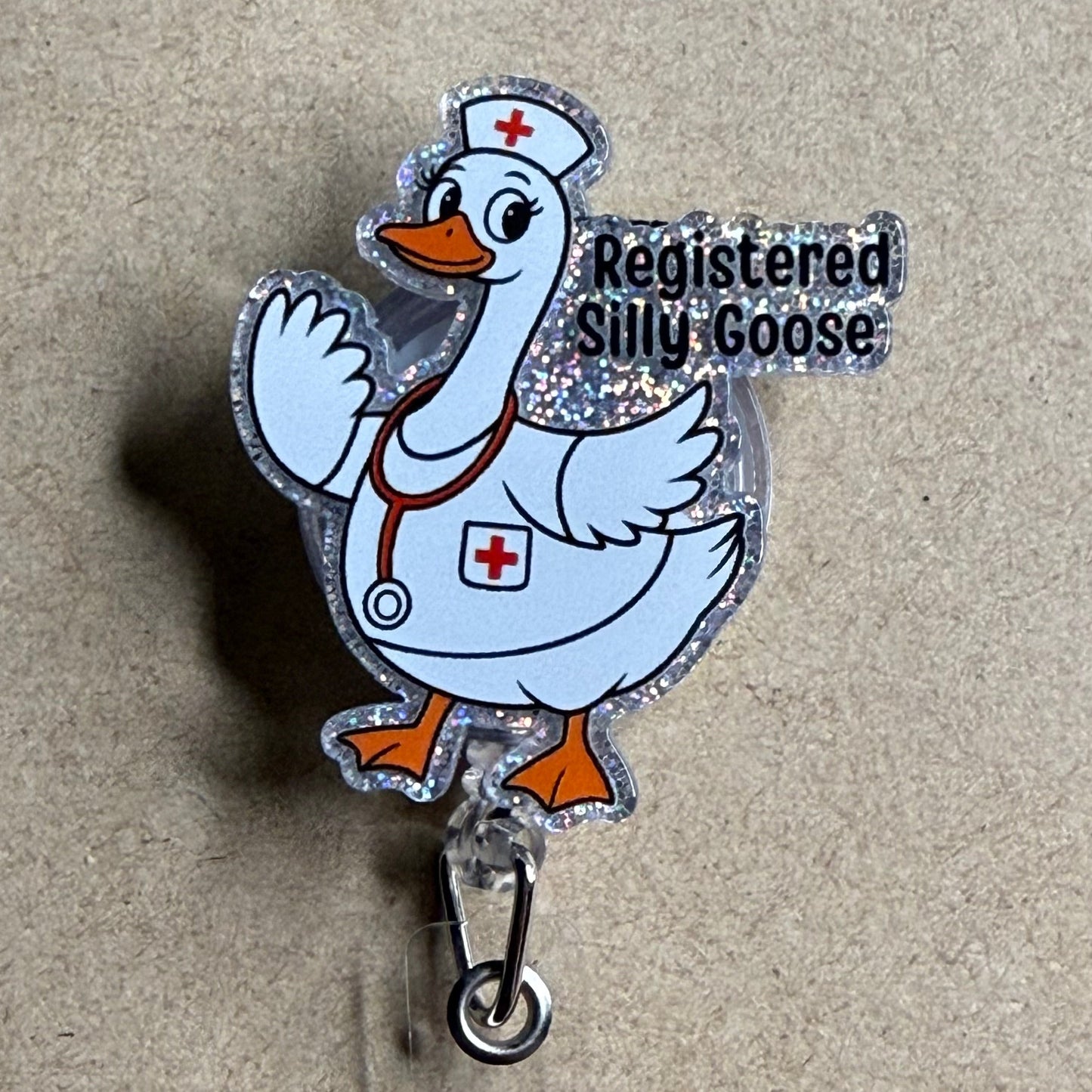 Registered Silly Goose (glitter grey)